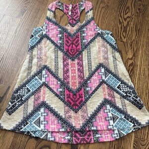 Women’s Pink Aztec Racerback Tank Top